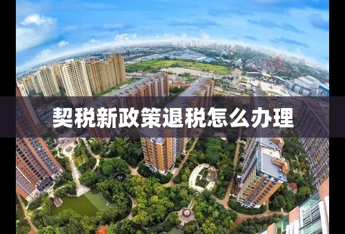 契税新政策退税怎么办理