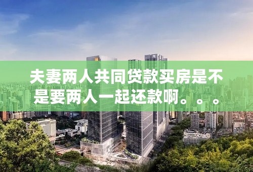 夫妻两人共同贷款买房是不是要两人一起还款啊。。。