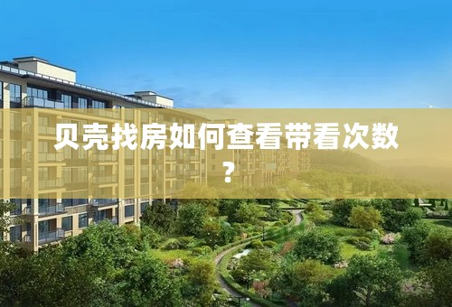 贝壳找房如何查看带看次数？