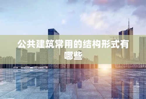 公共建筑常用的结构形式有哪些
