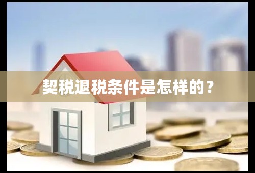 契税退税条件是怎样的？