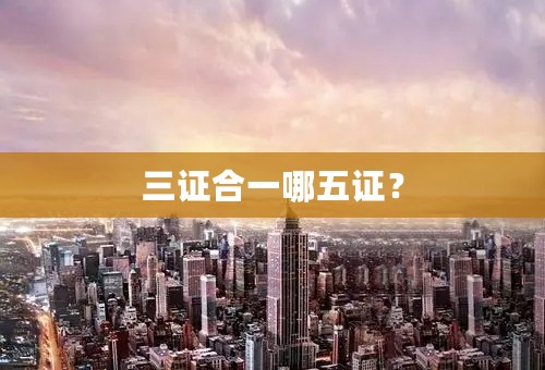 三证合一哪五证？