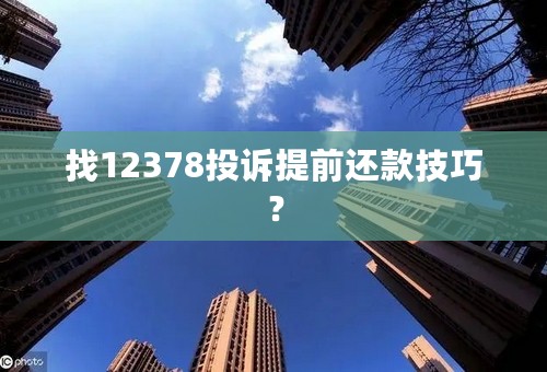 找12378投诉提前还款技巧？