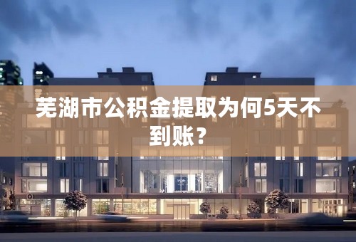 芜湖市公积金提取为何5天不到账？