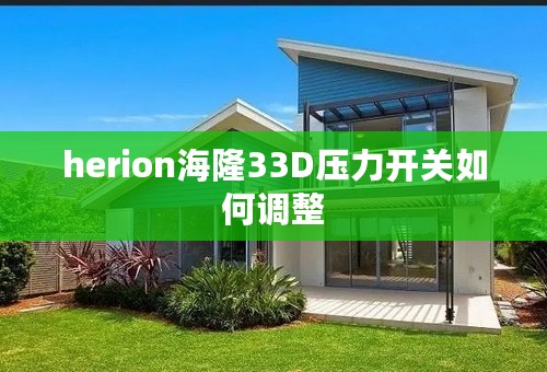 herion海隆33D压力开关如何调整