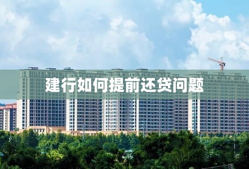 建行如何提前还贷问题