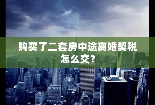 购买了二套房中途离婚契税怎么交？