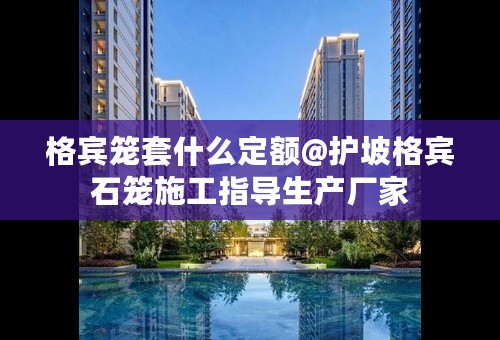 格宾笼套什么定额@护坡格宾石笼施工指导生产厂家