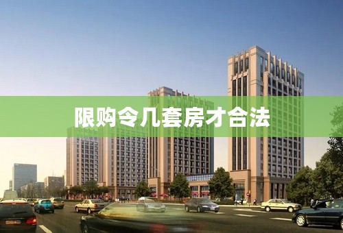 限购令几套房才合法