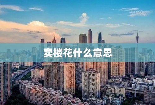 卖楼花什么意思