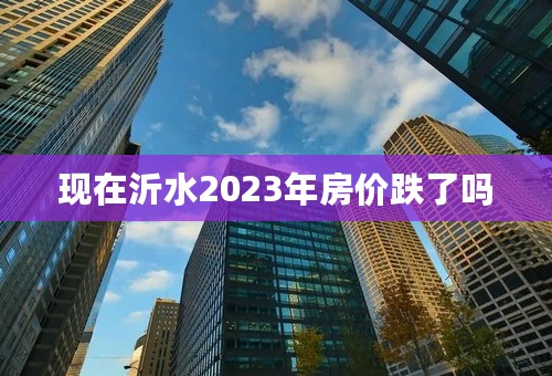 现在沂水2023年房价跌了吗