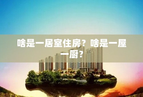 啥是一居室住房？啥是一屋一厨？