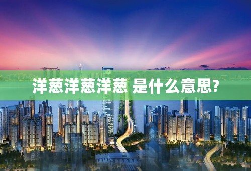 洋葱洋葱洋葱 是什么意思?