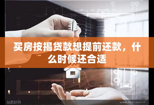 买房按揭贷款想提前还款，什么时候还合适