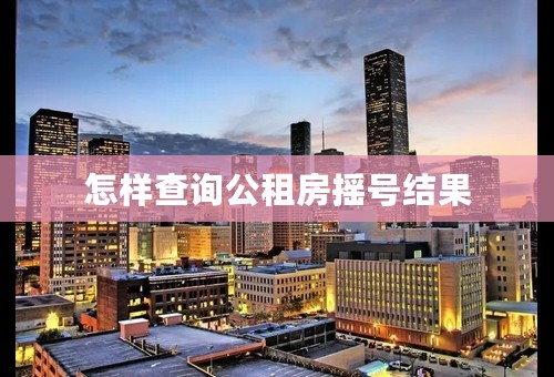 怎样查询公租房摇号结果