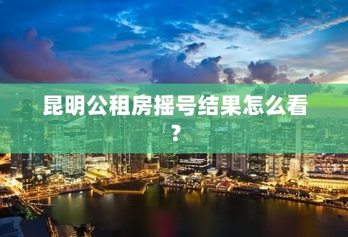 昆明公租房摇号结果怎么看？