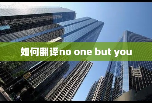 如何翻译no one but you
