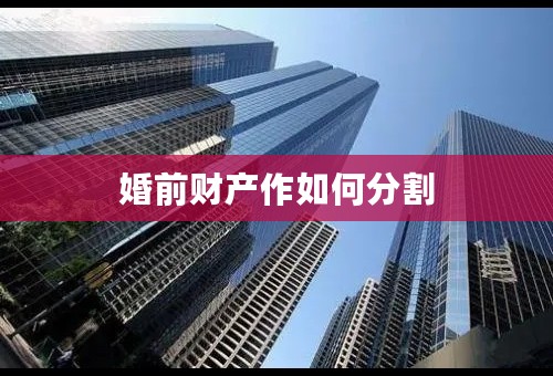 婚前财产作如何分割