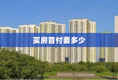买房首付要多少