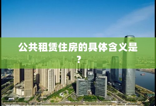 公共租赁住房的具体含义是？