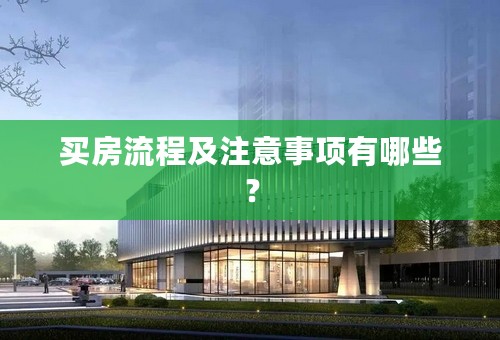 买房流程及注意事项有哪些？