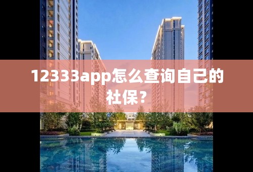 12333app怎么查询自己的社保？