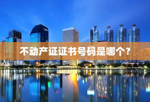 不动产证证书号码是哪个？