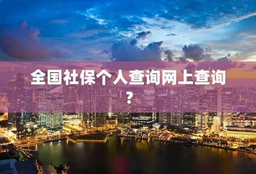 全国社保个人查询网上查询？