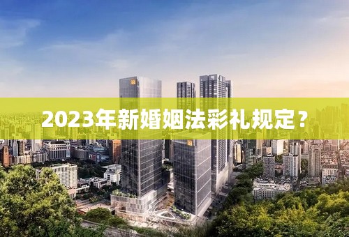 2023年新婚姻法彩礼规定？