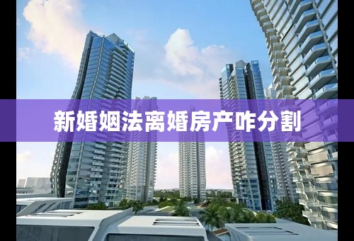 新婚姻法离婚房产咋分割