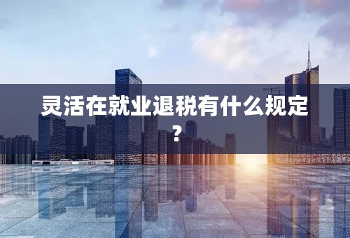 灵活在就业退税有什么规定？