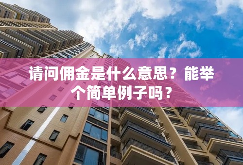 请问佣金是什么意思？能举个简单例子吗？