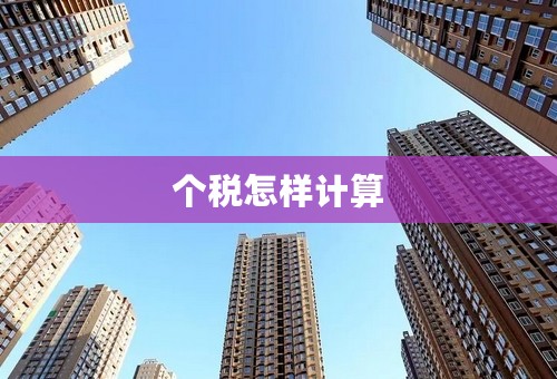 个税怎样计算
