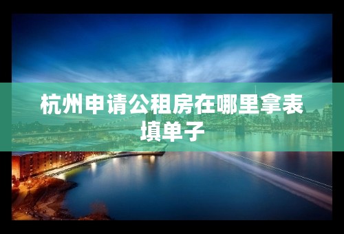 杭州申请公租房在哪里拿表填单子