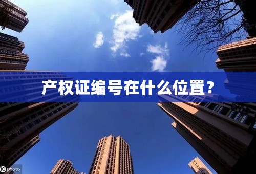产权证编号在什么位置？