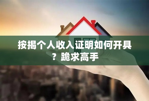 按揭个人收入证明如何开具？跪求高手