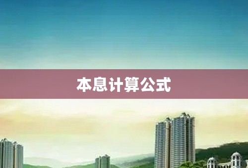本息计算公式
