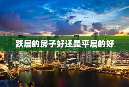 跃层的房子好还是平层的好