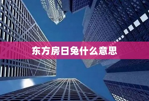 东方房日兔什么意思