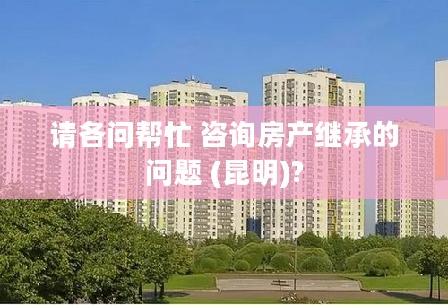 请各问帮忙 咨询房产继承的问题 (昆明)?