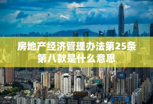 房地产经济管理办法第25条第八款是什么意思