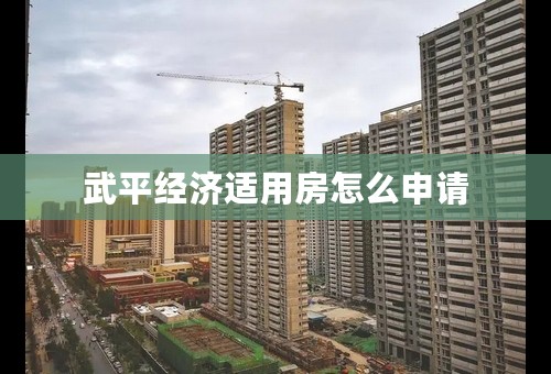 武平经济适用房怎么申请