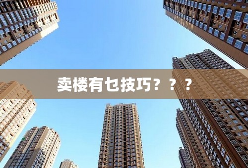 卖楼有乜技巧？？？
