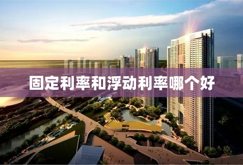 固定利率和浮动利率哪个好