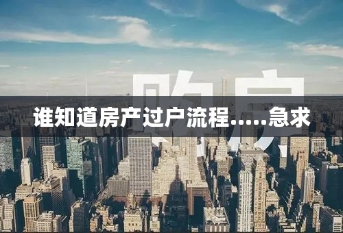 谁知道房产过户流程.....急求