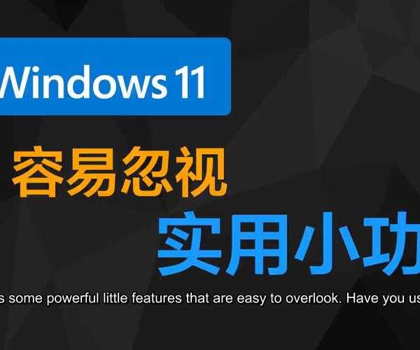 升级后效率翻倍！这些被忽视的windows11特性太实用了